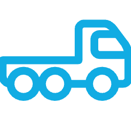Truck icon representing trade and field services with emergency call-out and job dispatch