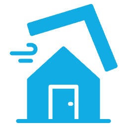 house with roof/storm