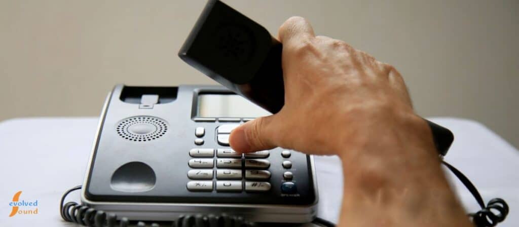 Caller placed on hold during a business phone call